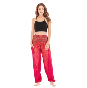 Yoga Loose Elastic Waist Pocket Pants