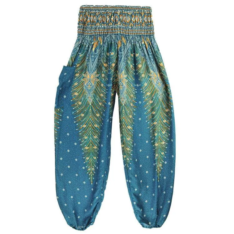 Yoga Loose Elastic Waist Pocket Pants